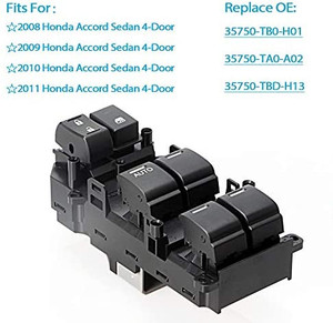 lot 6888 image: Driver Side Power Window Switch 35750-TB0-H01 for 2008-2011 Honda Accord Sedan