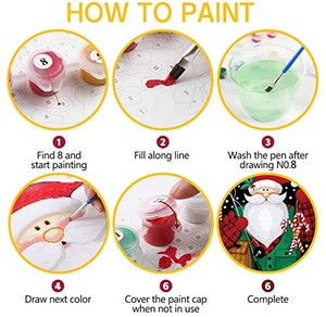lot 6890 image: Netuto Paint by Numbers for Adults Beginner & Kids,DIY Oill Paint by Number Kit on Canvas with Paintbrushes and Acrylic Pigment -16 X 16 Christmas 2PCS