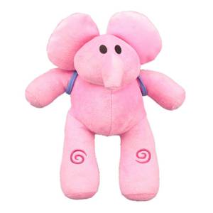 lot 7159 image: Elly - Pocoyo Pink Elephant with Backpack Plush Stuffed Animal Toy Doll Plushie