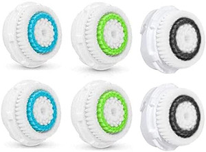 lot 7174 image: Paradise Emerald 6 Pack Facial Cleansing Brushes Set, Compatible Facial Cleansing Brush Heads for Clogged & Enlarged Pores, Deep Cleansing, Universal Facial Brush Heads