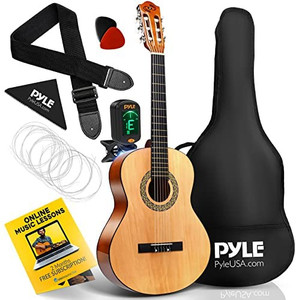 lot 7182 image: Beginner 36 Classical Acoustic Guitar - 6 String Junior Linden Wood Traditional