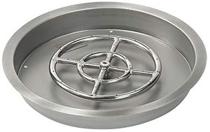 lot 7197 image: Golden Flame 27 Round Drop-in Fire Pit Pan wRound Fire Ring
