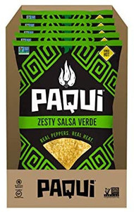 lot 7245 image: Paqui Zesty Salsa Verde Spicy Tortilla Chips, 5ct, 7.0oz Grocery Size Bags