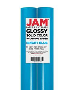 lot 7253 image: Jam Paper Gift Wrap 50 Square Feet Glossy Wrapping Paper Rolls, Pack of 1
