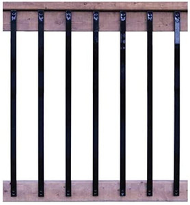lot 7254 image: Nuvo Iron RCTB32 32 Rectangular Plastic End Caps-10 Pack Baluster, Black