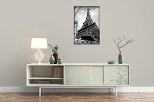 lot 7257 image: Black and White Eiffel Tower Wall Art