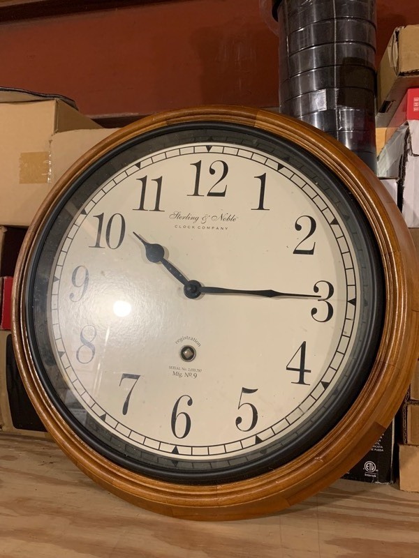 lot 23 image: Sterling Noble Wooden Trimmed Wall Clock