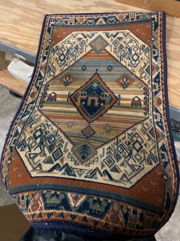 lot 42 image: Beautifully Colored Tribal-esk Mini Rug