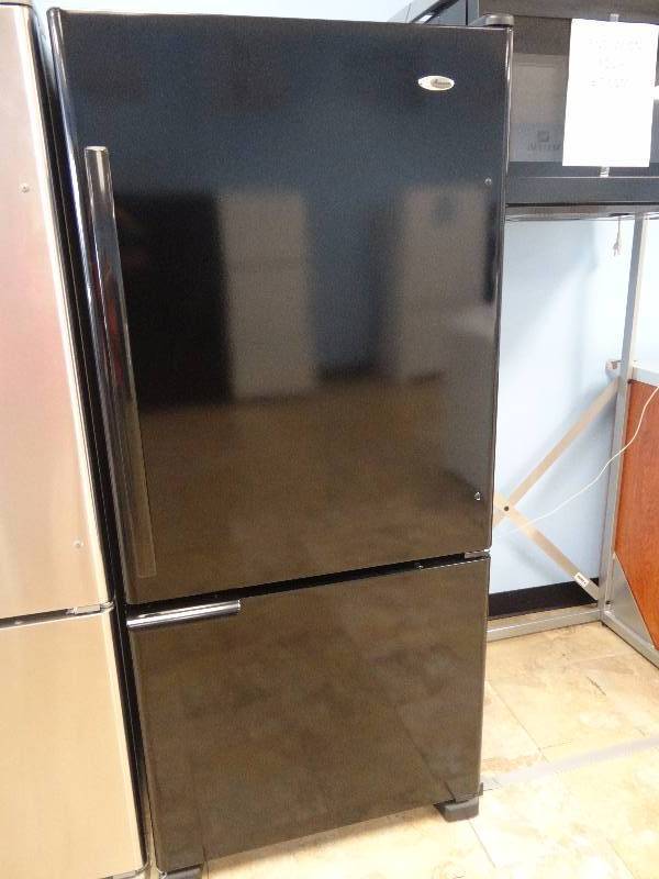 lot 1064 image: BRAND NEW Amana Black Bottom Freezer Refrigerator
