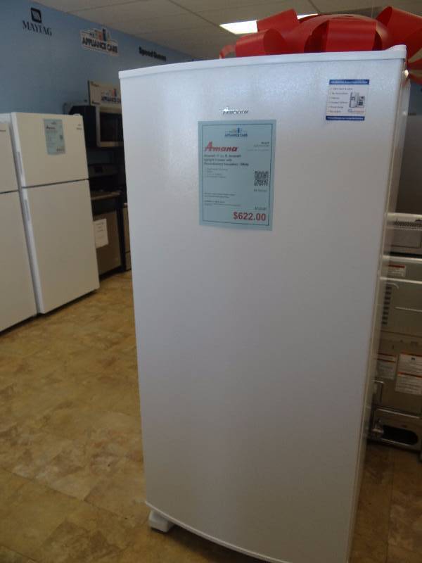 lot 1083 image: BRAND NEW Amana White Upright Freezer