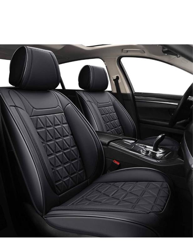 YUHCS Front Car Seat Covers - 2 PCs Faux Leather Non-Slip Vehicle
