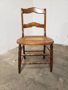lot 58003 image: Antique Wicker Seat Chair