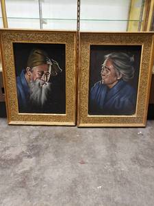lot 58042 image: Pair Asian Velvet Pictures