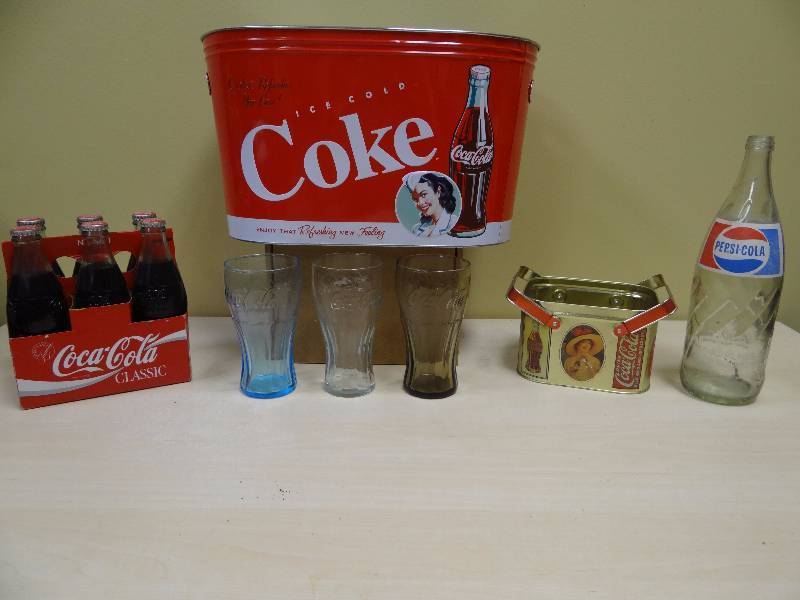 lot 6162 image: Lot of Collectible Pepsi Cola Bottle w Coke Memorabilia
