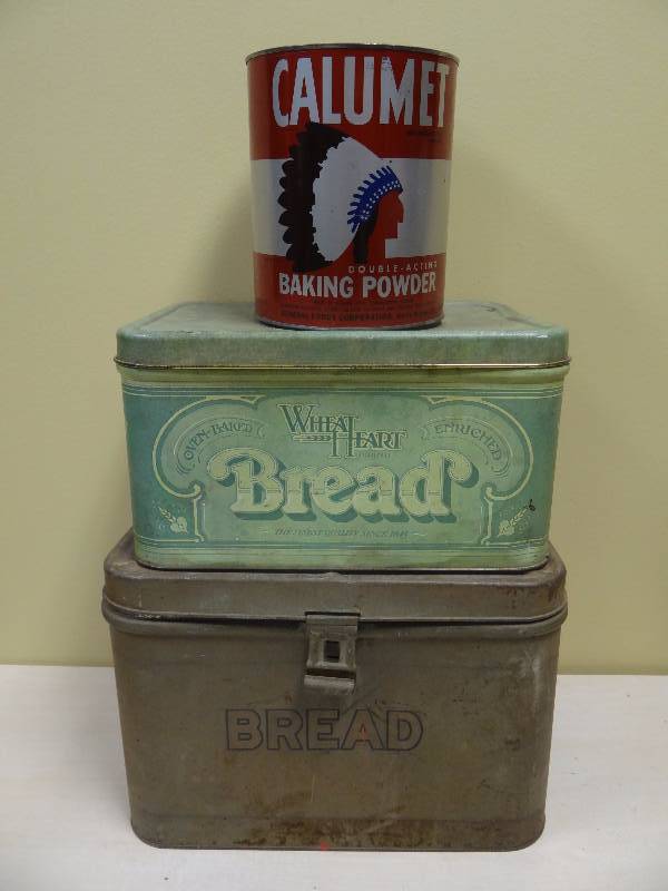 lot 6180 image: (3) Vintage Storage Bins