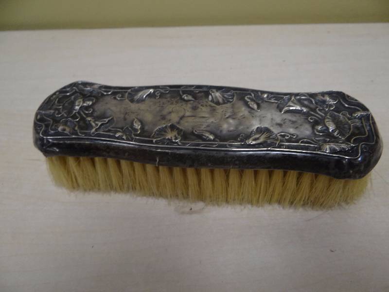 lot 6188 image: Sterling Silver wrap vintage hair brush