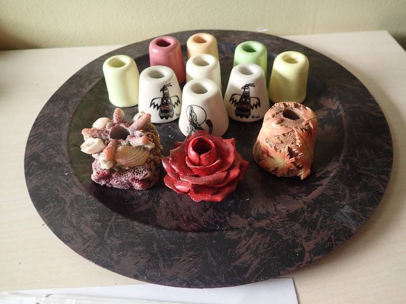 lot 6218 image: Lot of Hand Crafted Decorative Table Top Collectibles
