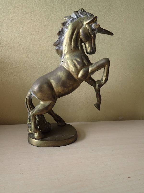 lot 6227 image: All Brass Decorative Unicorn Statue