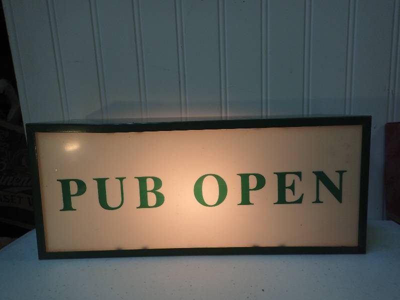 lot 6242 image: Lighted Pub Closed And Pub Open Signs