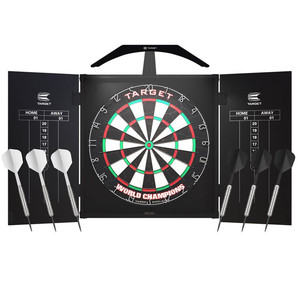 lot 31869 image: TARGET ARC CABINET SET DARTSBOARD