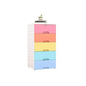 lot 31903 image: Nafenai Plastic Cabinet 5 Drawers Storage Dresser,Small Closet Drawers Organizer Unit for Clothes,Toys,Bedroom,Playroom,Colorful