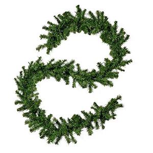 lot 31931 image: Christopher Knight Home 307405 9-Foot Noble Fir Pre-lit Clear LED Artificial Christmas Garland, Battery-Operated, Timer Included, Green