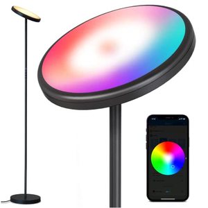 lot 31956 image: Govee Floor Lamp, RGBWW Modern Floor Lamp Works with Alexa, Google Assistant & Govee Home APP, 16 Million DIY Colors and 32 Scene Modes, 2000 Lumen Music Sync Tall Lamp for Living Room, Bedroom