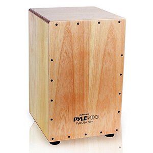 lot 31970 image: Pyle String Cajon - Wooden Percussion Box, with Internal Guitar Strings, Full Size