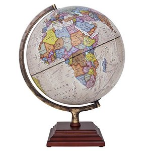 lot 31978 image: Waypoint Geographic Atlantic Illuminated 12 Globe with Stand - Over 4, 000 Up-To-Date points of Interest - Wood 3-Step Style Stand & Politically Styled World Globe for Home, Office & Classroom