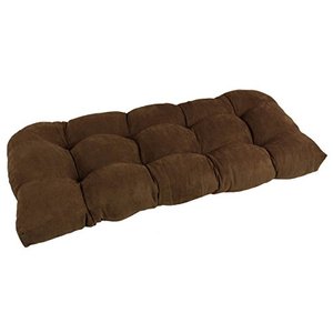 lot 31988 image: Blazing Needles U-Shaped Microsuede Tufted SetteeBench Cushion, 42 x 19, Chocolate