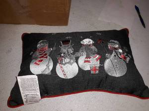 lot 37169 image: Pillow Perfect Jeweled Christmas Snowflake 12  X 18 1 Decorative Lumbar Pillow, 11.5 x 18.5, Red