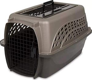 lot 37170 image: Petmate Two Door or Top Load Pet Kennel Carrier for Pets up to 15 Pounds, Tan, 24 Inches Long