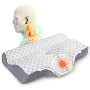 lot 37189 image: Cervical Pillow for Neck Pain Relief, Mkicesky 2 in 1 Memory Foam Contour Pillows for Sleeping, Orthopedic Sleeping Pillow for Neck and Shoulder Pain Neck Support Pillow for Side and Back Sleepers