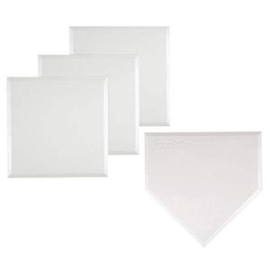 lot 37206 image: Franklin Sports MLB Heavy Duty Rubber Base Set - 4 White Throw Down Style Bases - Baseball, Softball, or Kickball Home Plate and Bases with Waffle Bottom Construction
