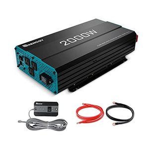 lot 37230 image: Renogy 2000W Pure Sine Wave Inverter 12V DC to 120V AC Converter for Home, RV, Truck, Off-Grid Solar Power Inverter 12V to 110V with Built-in 5V2.1A USB Port, AC Hardwire Port, Remote Controller