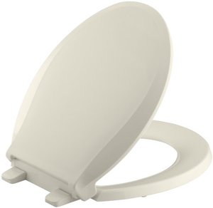lot 37231 image: KOHLER K-4639-47 Cachet Quiet Close Toilet Seat, Almond, Round