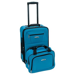 lot 37237 image: Rockland Fashion Softside Upright Luggage Set, Turquoise, 2-Piece (1419)