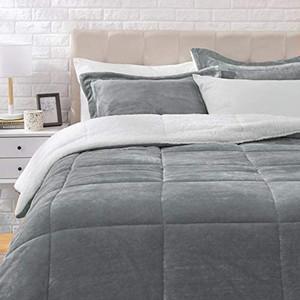 lot 38049 image: 4PC Washed Comforter Set Gray King