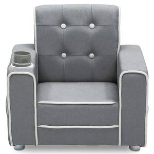 lot 39229 image: Delta Children Chelsea Kids Toddler Upholstered Chair with Cup Holder, Gray