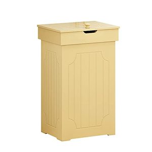 lot 39239 image: Function Home Cottage Trash Can ,13 Gallon Wood Trash Bin ,Country Style Garbage Can ,Recycle Bin for Home Kitchen in Yellow