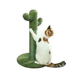 lot 39243 image: PetnPurr Cat Scratching Post - The Original Cactus Cat Scratcher Made of Natural Sisal with Teaser Ball Toy for All Ages, Indoor Outdoor Cats, Kittens and Adults