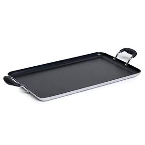 lot 39254 image: IMUSA USA, Black IMU-1818TGT Soft Touch Double BurnerGriddle, 20 X 12