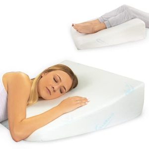 lot 39263 image: Xtreme Comforts Wedge Pillows - 7 Memory Foam Bed Wedge Pillow for Sleeping - Great for Acid Reflux, Snoring, Back Pain, and Heartburn (1Pk)
