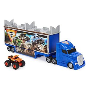 lot 39273 image: Monster Jam, Official 2-in-1 Transforming Hauler Playset with Exclusive 164 Scale El Toro Loco Die-Cast Monster Truck Toy