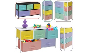 lot 41737 image: Furniture Dresser wDrawers - Storage Organizer Chest - Pastel Medley 7- Drawer in Black