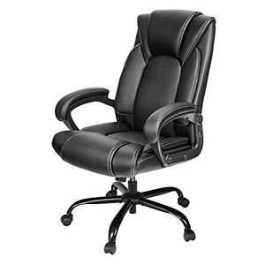 lot 41755 image: OUTFINE Office Chair Executive Office Chair Desk Chair Computer Chair with Ergonomic Support Tilting Function Upholstered in Leather