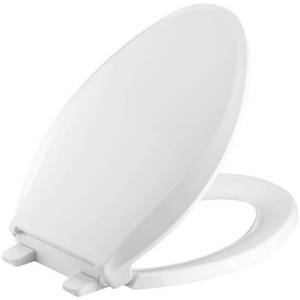 lot 41759 image: Kohler Cachet Quiet-Close with Grip-Tight Elongated Toilet Seat, White, Damage In The Photo