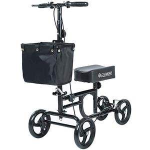 lot 41779 image: ELENKER Steerable Knee Walker Deluxe Medical Scooter for Foot Injuries Compact Crutches Alternative Black