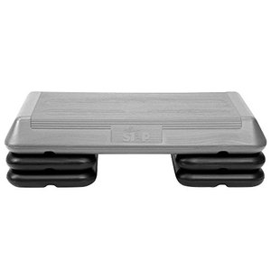 lot 41780 image: The Step (Made in USA) Original Aerobic Platform �� Circuit Size Grey Aerobic Platform and Four Original Black Risers Included with 4 and 6 Platform Height Options