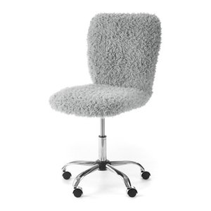 lot 41782 image: Urban Shop Faux Fur Armless Swivel Task Office Chair, Multiple Colors